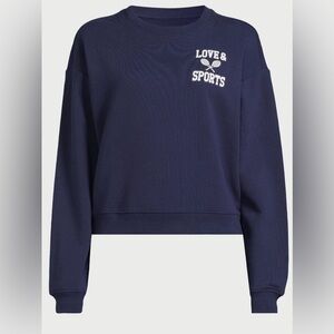Love & Sports French Terry Cropped Graphic Sweatshirt